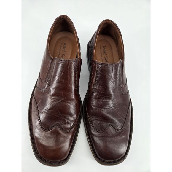 Josef Seibel Douglas Marone Brown Leather Slip On Loafers Sz EU 43 US 9.5 - 10 - Picture 3 of 13